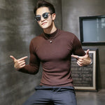 2018 Autumn New Men's Turtleneck  Sweaters Pullover Male Solid