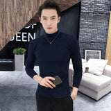 2018 Autumn New Men's Turtleneck  Sweaters Pullover Male Solid