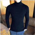 Turtleneck Sweater Men Wool Pullover Mens Sweaters Stripe