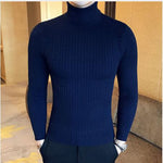 Turtleneck Sweater Men Wool Pullover Mens Sweaters Stripe