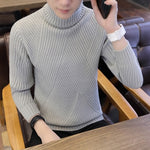 Turtleneck Sweater Men Wool Pullover Mens Sweaters Stripe