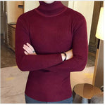 Turtleneck Sweater Men Wool Pullover Mens Sweaters Stripe