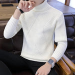 Turtleneck Sweater Men Wool Pullover Mens Sweaters Stripe